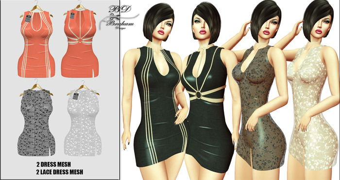 Braham Design Orange Rune 2 Dress Mesh
