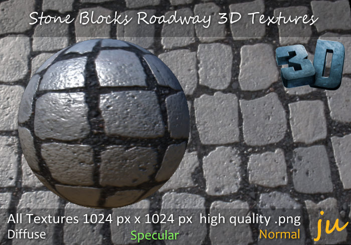 JU Stone Blocks Roadway 3D Textures Full Perm