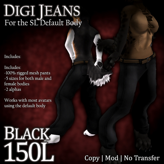 MOOPA Inc. Digi Jeans Black for LL Body (BOX)