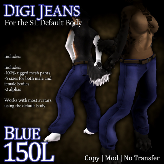 MOOPA Inc. Digi Jeans Blue for LL Body