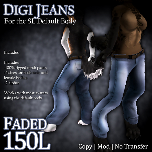 MOOPA Inc. Digi Jeans Faded for LL Body (BOX)