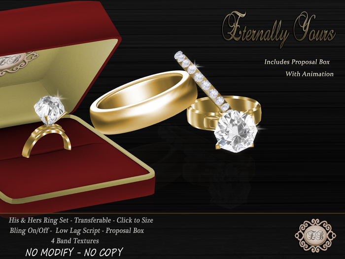 .:Ecce Bellus:. Eternally Yours Wedding/Engagement Band Set 1