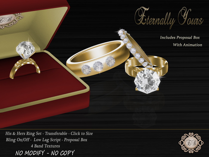 .:Ecce Bellus:. Eternally Yours Wedding/Engagement Band Set 2
