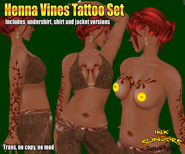 Henna Vines Tattoo Set
