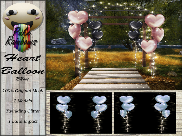 [PR] Heart Balloons - Blue (Boxed)