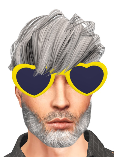 {Q-Essentials} Yellow Heart Glasses