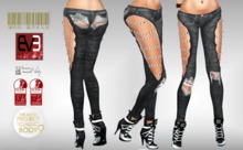 .:Bee:. Grunge Jeans Black