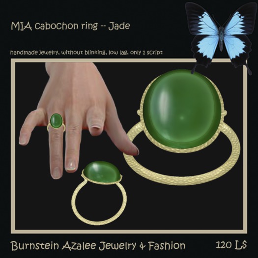 Mia cabochon ring -- Jade