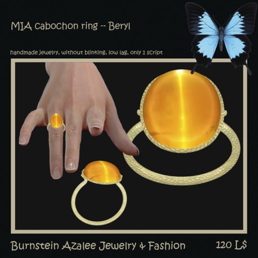 Mia cabochon ring -- Beryl