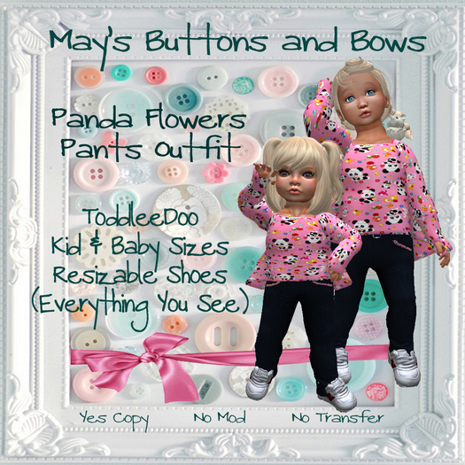 MBB * Panda Flowers Pants Outfit (K&B)