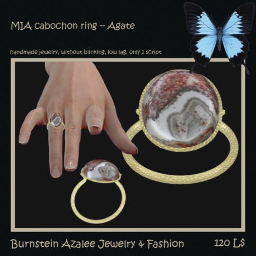 Mia cabochon ring -- Agate
