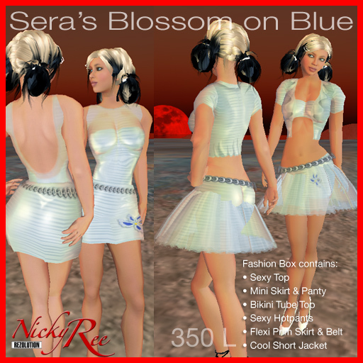 Nicky Ree Dresses - Sera's Blossom on Blue