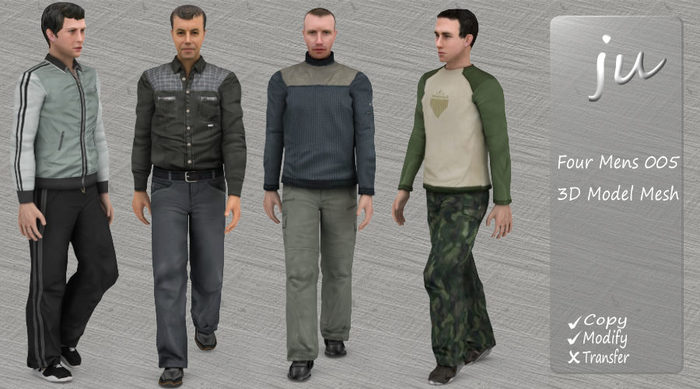 JU Four Mens 005 3D Model Mesh