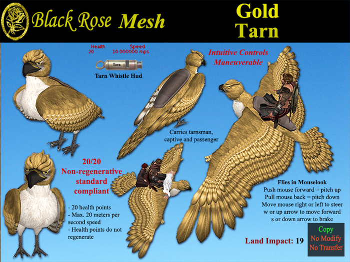 Black Rose Mesh Tarn Gold