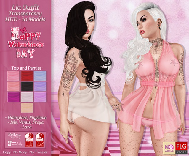 :: No Cabide :: Lia Outfit Transparency - HUD 10 Models (Slink/Belleza/Maitreya)