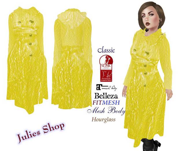 Regenmantel Gelb Trench coat yello BOX ***