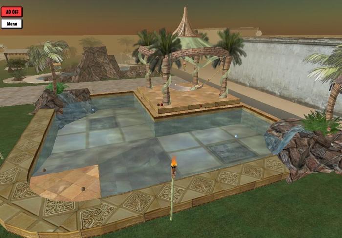 Island Breeze Pool with Hammock- Animated & Couple Poses