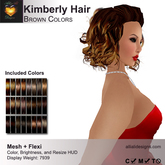 A&A Kimberly Hair Brown Colors Pack. Mesh + Flexi medium womens hairstyle