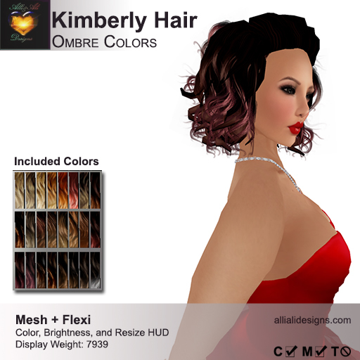 A&A Kimberly Hair Ombre Colors Pack. Mesh + Flexi medium womens hairstyle