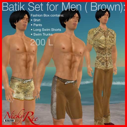 Nicky Ree Swimwear - Batik Set for Men (brown)