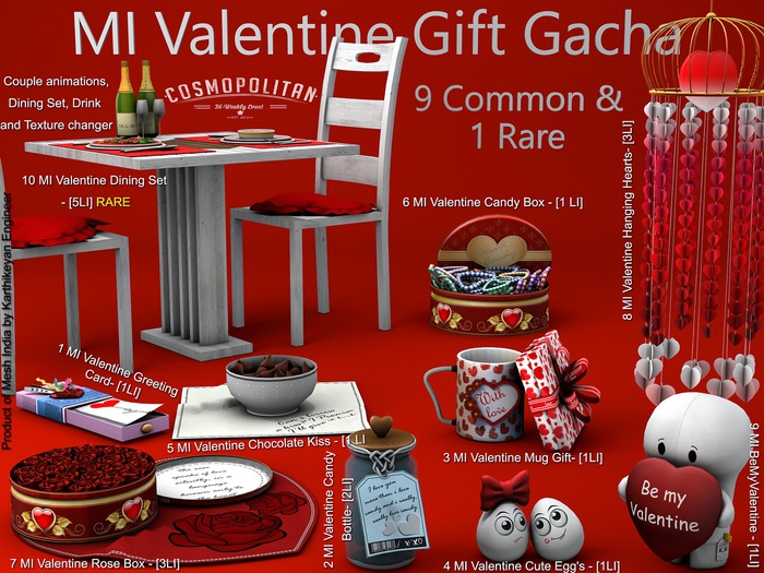 10 MI Valentine Dining Set - [5LI] RARE