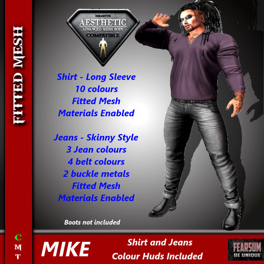 [F] Mike Shirt & Jeans - Aesthetic - Hud Included