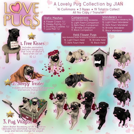 JIAN Love Pugs 18. Held Brindle BOX