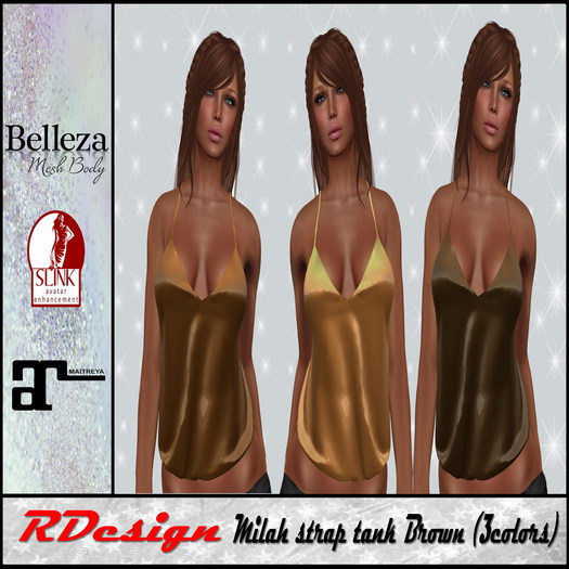 *RDesign* Spaghetti Strap Tank BROWN (3 colors)