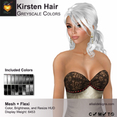 A&A Kirsten Hair Greyscale Colors Pack. Mesh + Flexi medium womens hairstyle