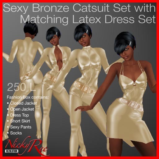 Nicky Ree Catsuits - Sexy Bronze Catsuit Set