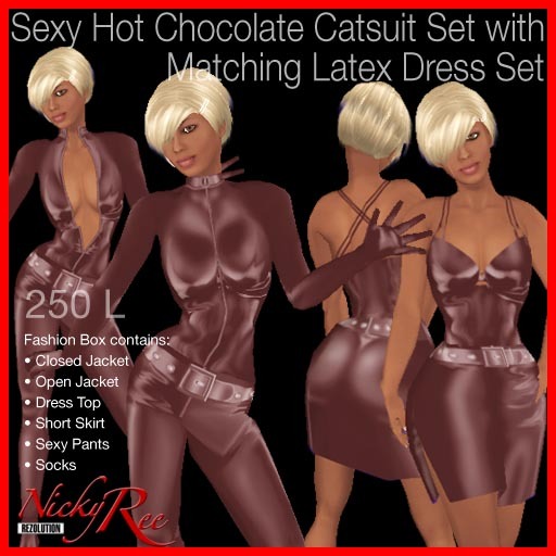 Nicky Ree Bodysuits - Sexy Hot Chocolate Catsuit Set