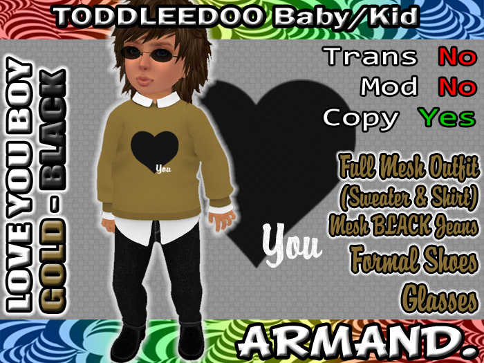 --ARMAND-- LOVE YOU BOY - GOLD-BLACK
