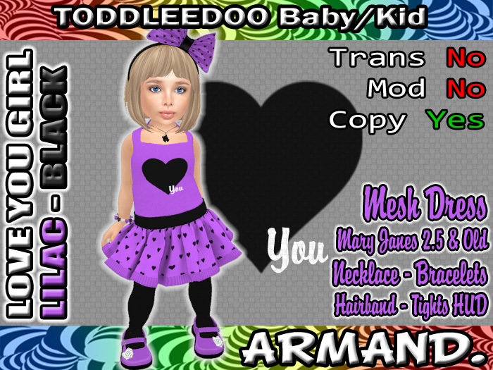 --ARMAND-- LOVE YOU GIRL - LILAC-BLACK