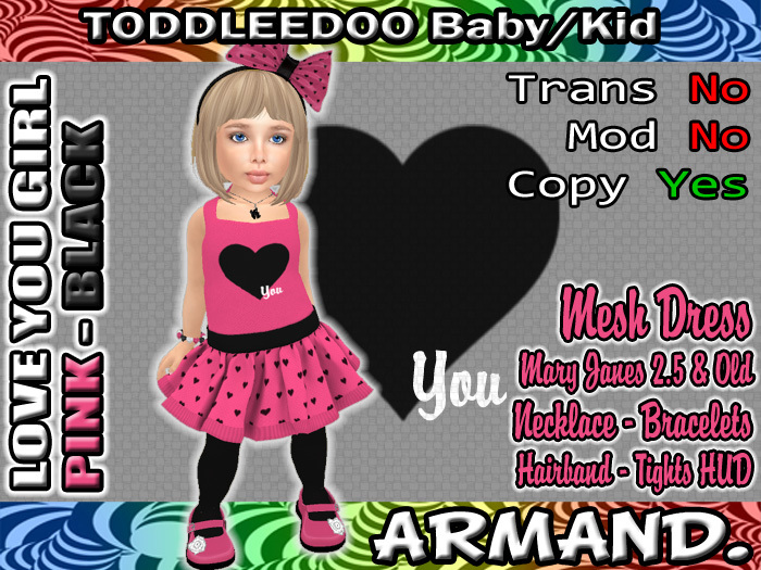--ARMAND-- LOVE YOU GIRL - PINK-BLACK