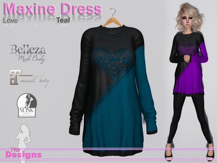 Maxine Dress Love Teal