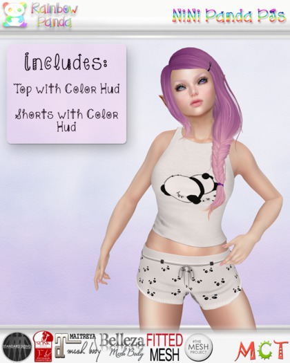 .:Rainbow Panda:. NiNi Panda PJS (wear to unpack)