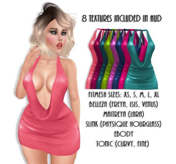 .:CATFACE:. Party Girl Halter Mini Dress with Color HUD