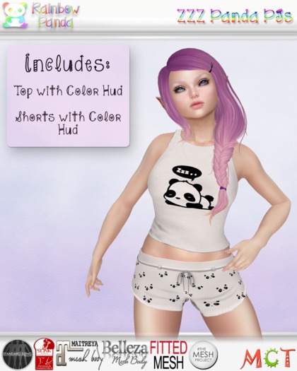 .:Rainbow Panda:. ZZZ Panda PJs