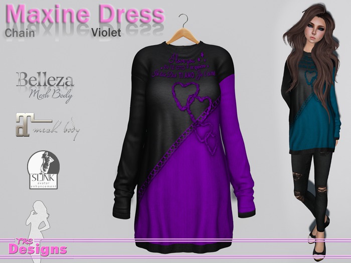 Maxine Dress Chain Violet