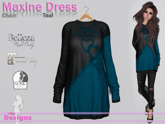 Maxine Dress Chain Teal