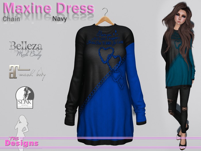 Maxine Dress Chain Navy