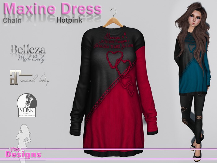 Maxine Dress Chain Hotpink