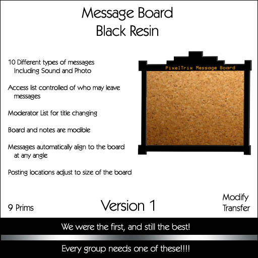 Pixeltrix Message Board 1.4 - Black Resin