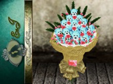 bear blue bouquet