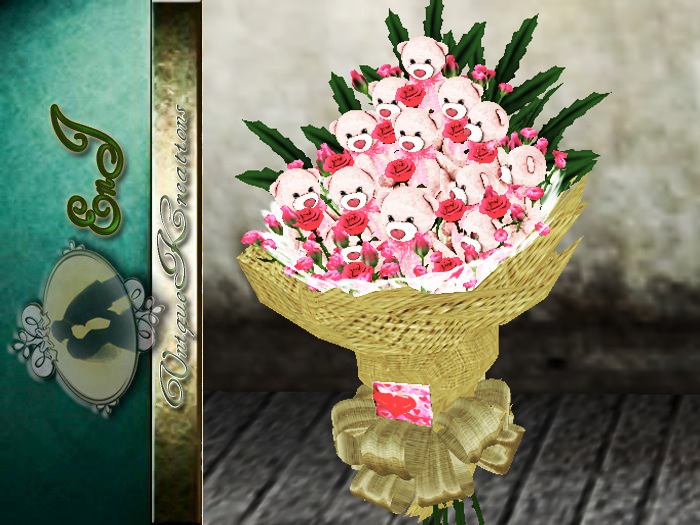 bear pink bouquet