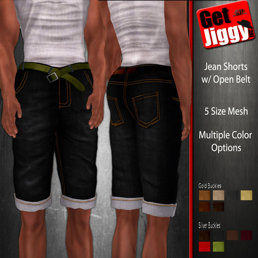 Jeans Shorts With Open Belt