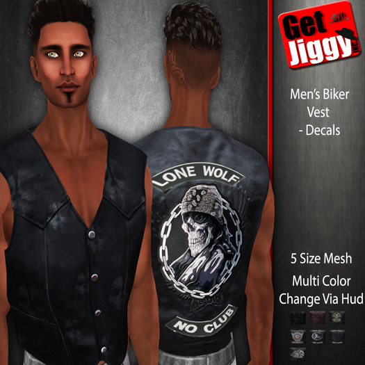 Mens Biker Vest Decals