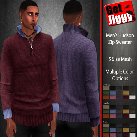 Mens Hudson Zip Sweater