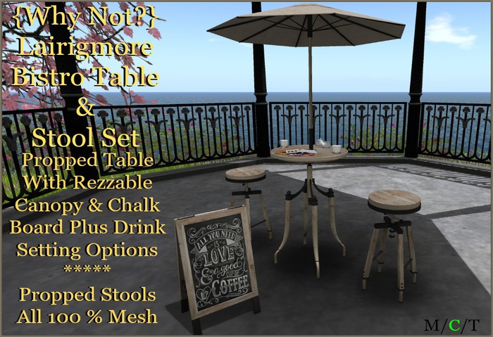 {Why Not?} Lairigmore Bistro Table  & Stool Set-Boxed