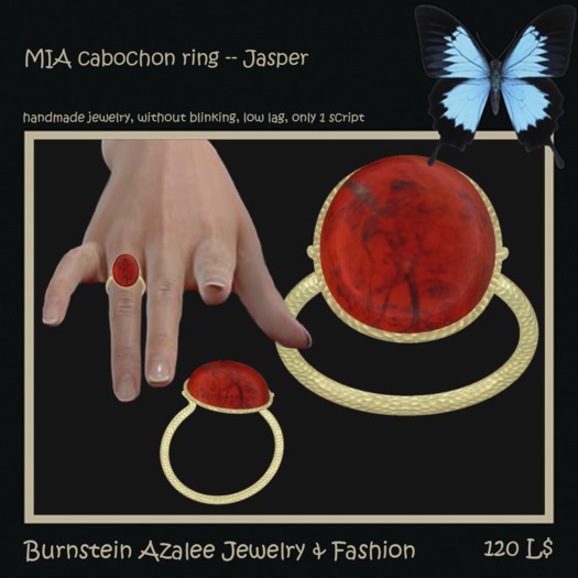 Mia cabochon ring -- Jasper
